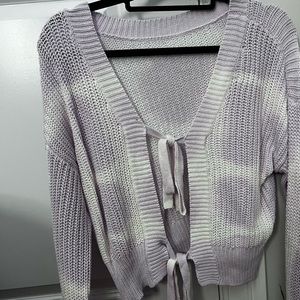 Aeropostale purple and white reservable sweater